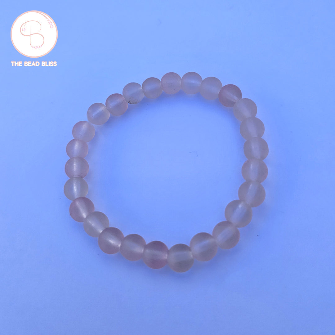 Pink Frosted Beaded Bracelets Set