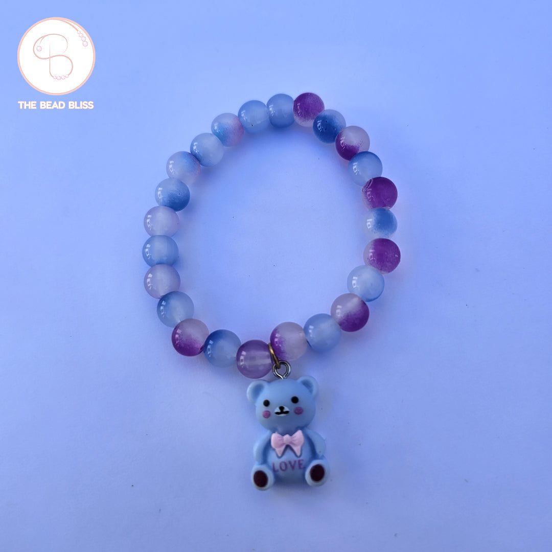 Blue Teddy Bear Charm Bracelet