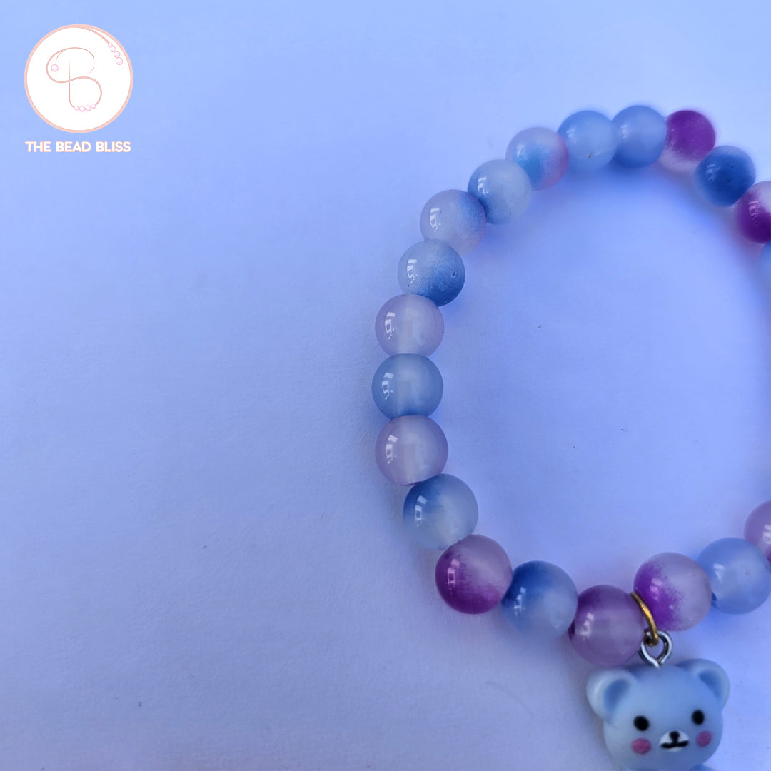 Blue Teddy Bear Charm Bracelet
