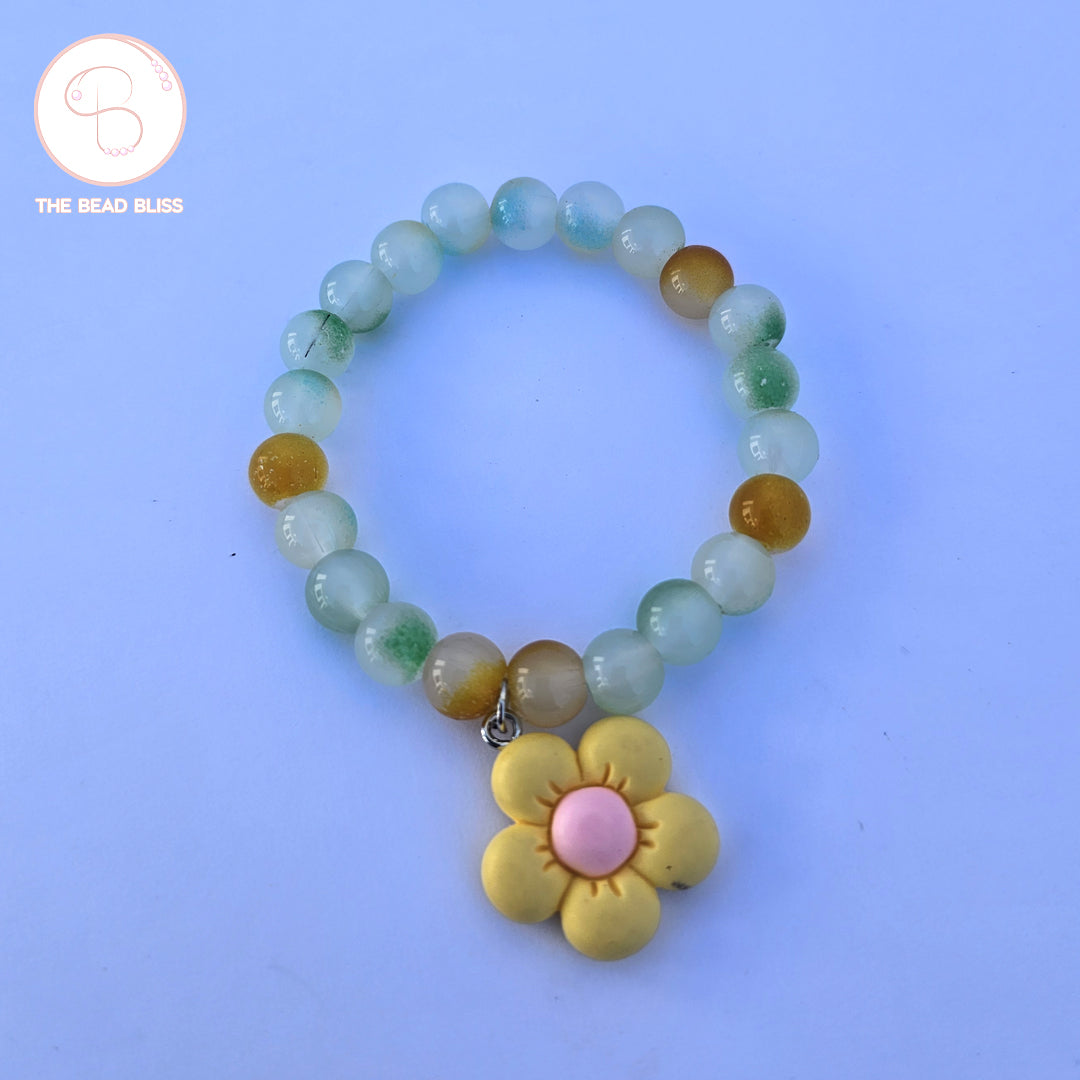 Yellow Flower Charm Bracelet