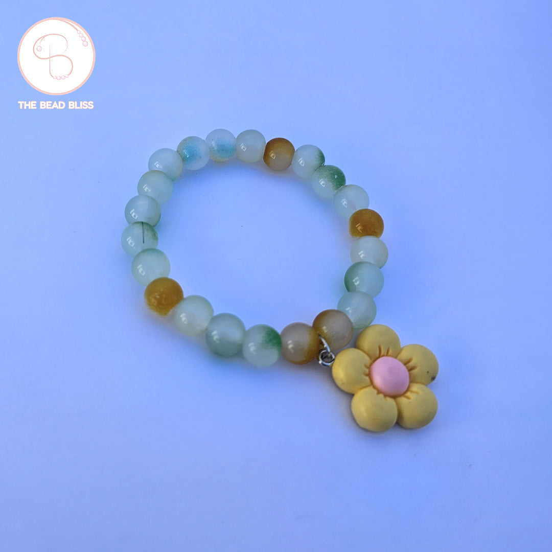 Yellow Flower Charm Bracelet