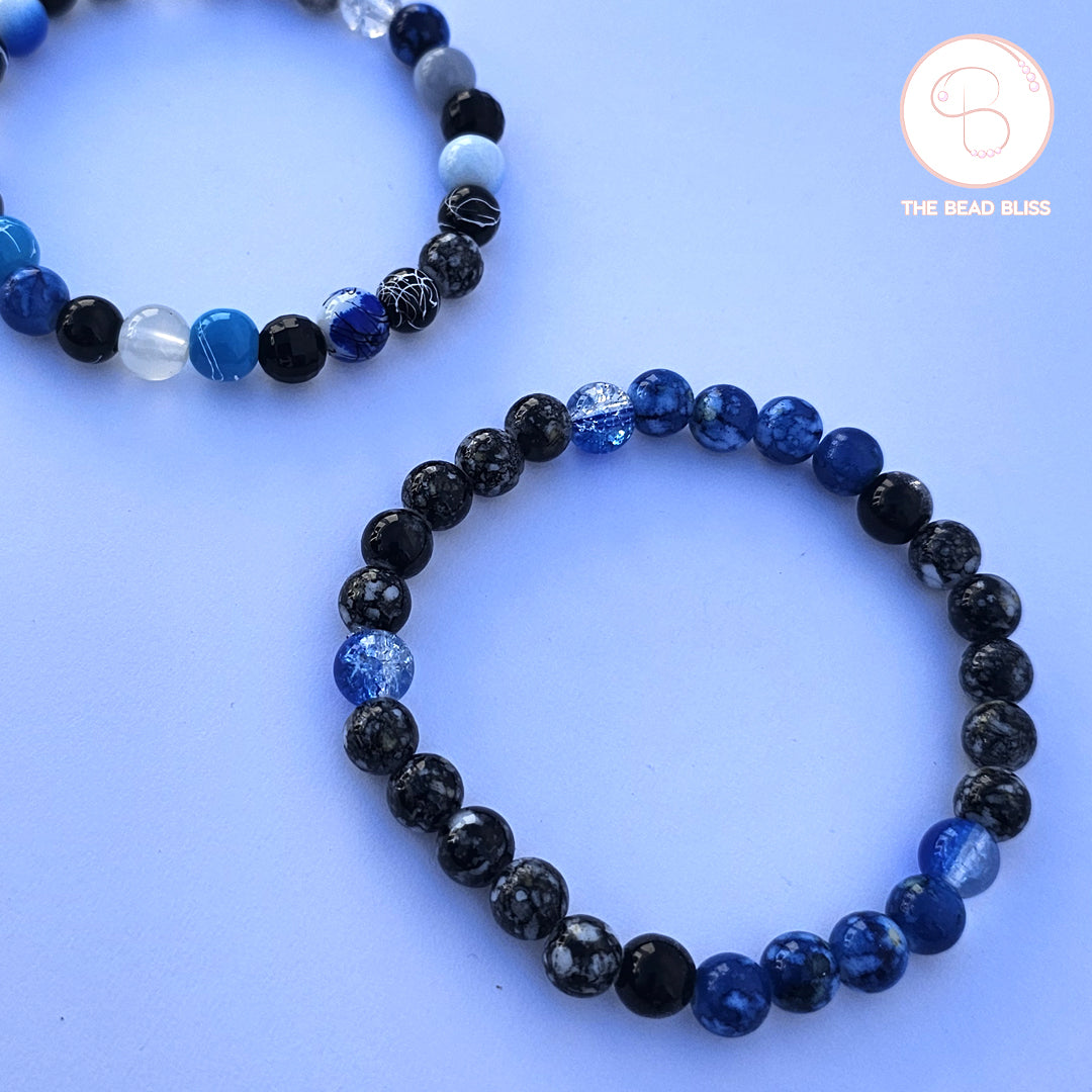 Ocean & Midnight Beaded Bracelet Set