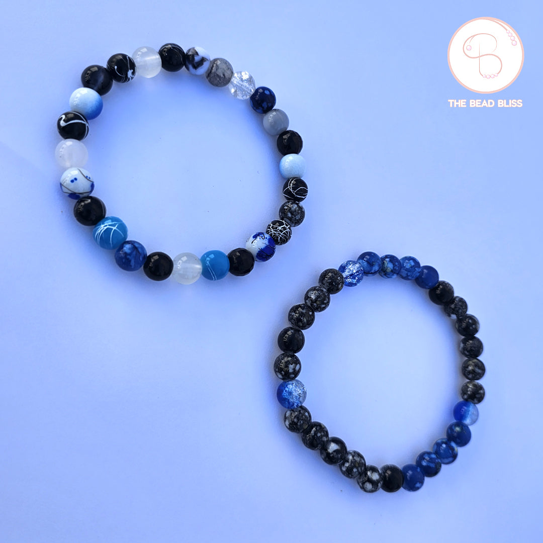 Ocean & Midnight Beaded Bracelet Set