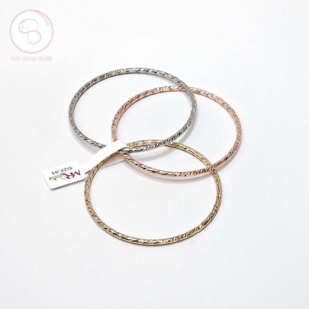 Elegant Tri-Tone Bangle Set