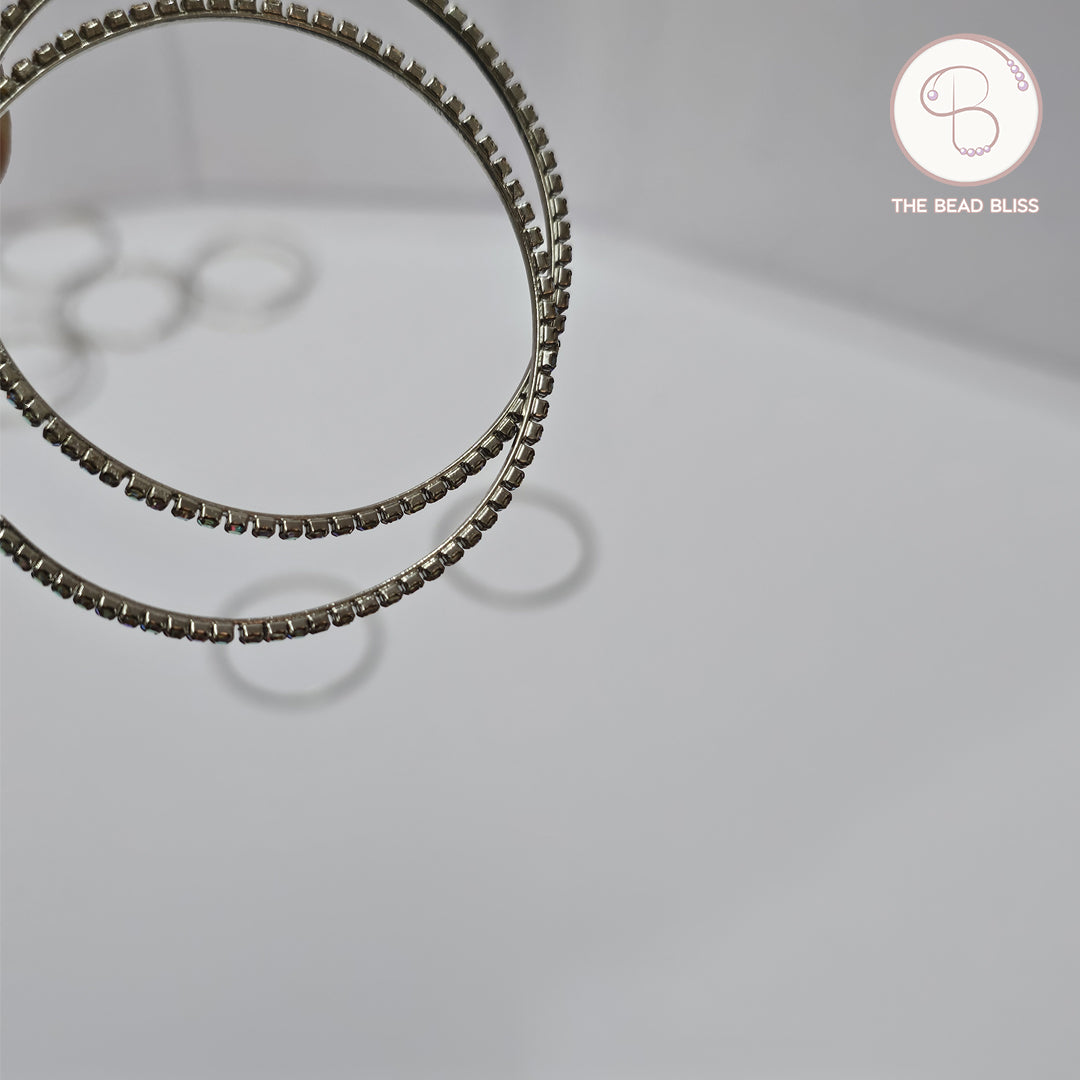 Silver Stacked Bangle Set (12)