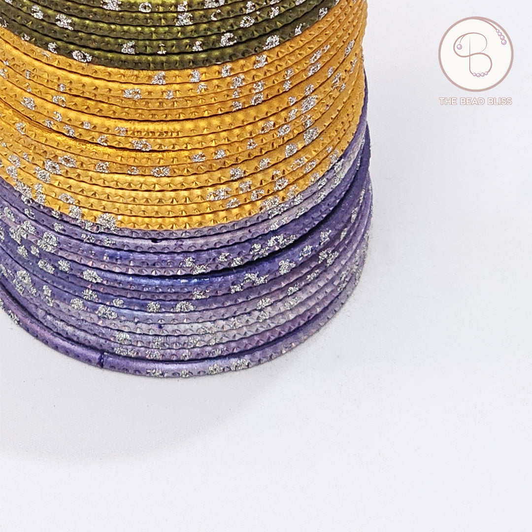 Multicolor Sparkle Bangles - Set of 12