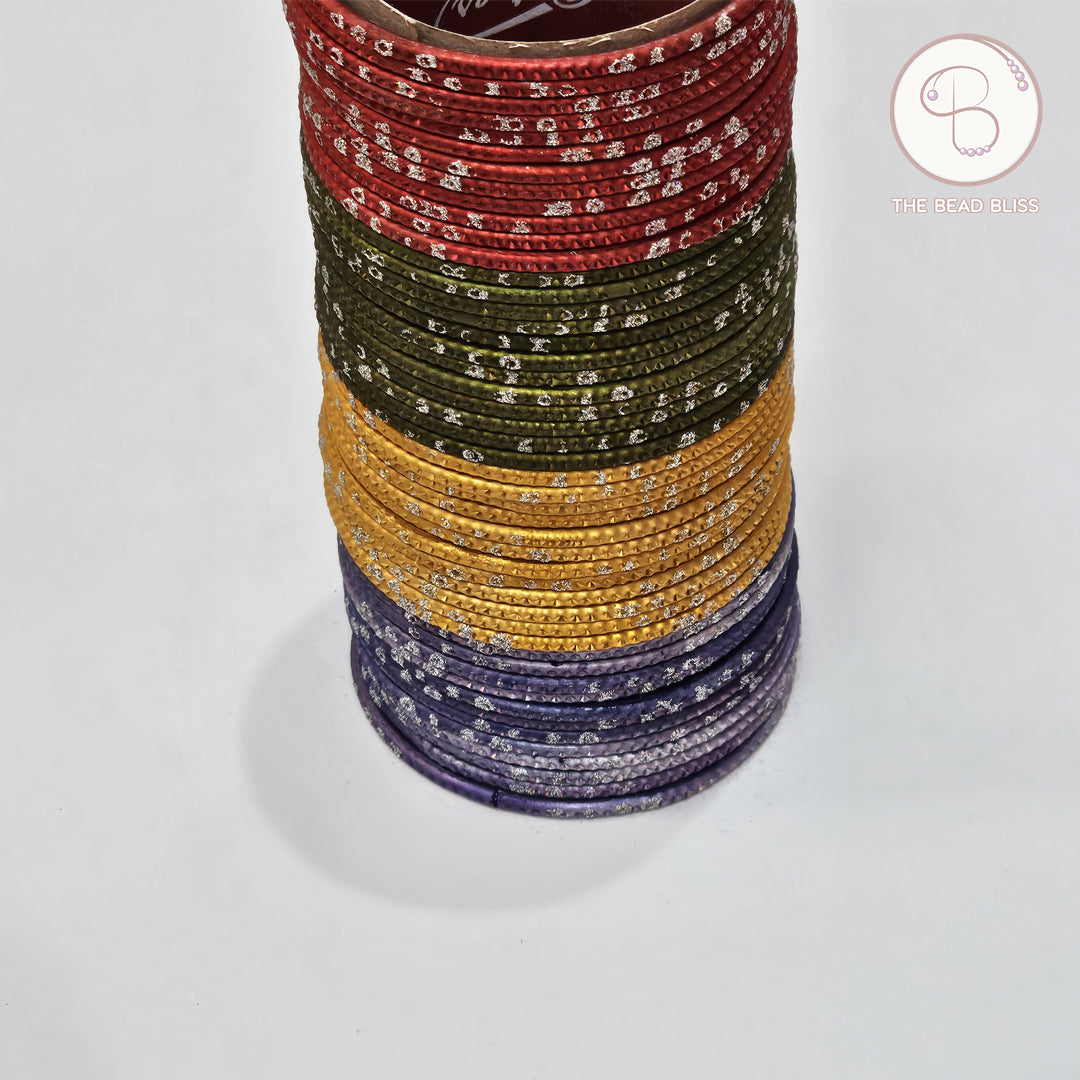 Multicolor Sparkle Bangles - Set of 12