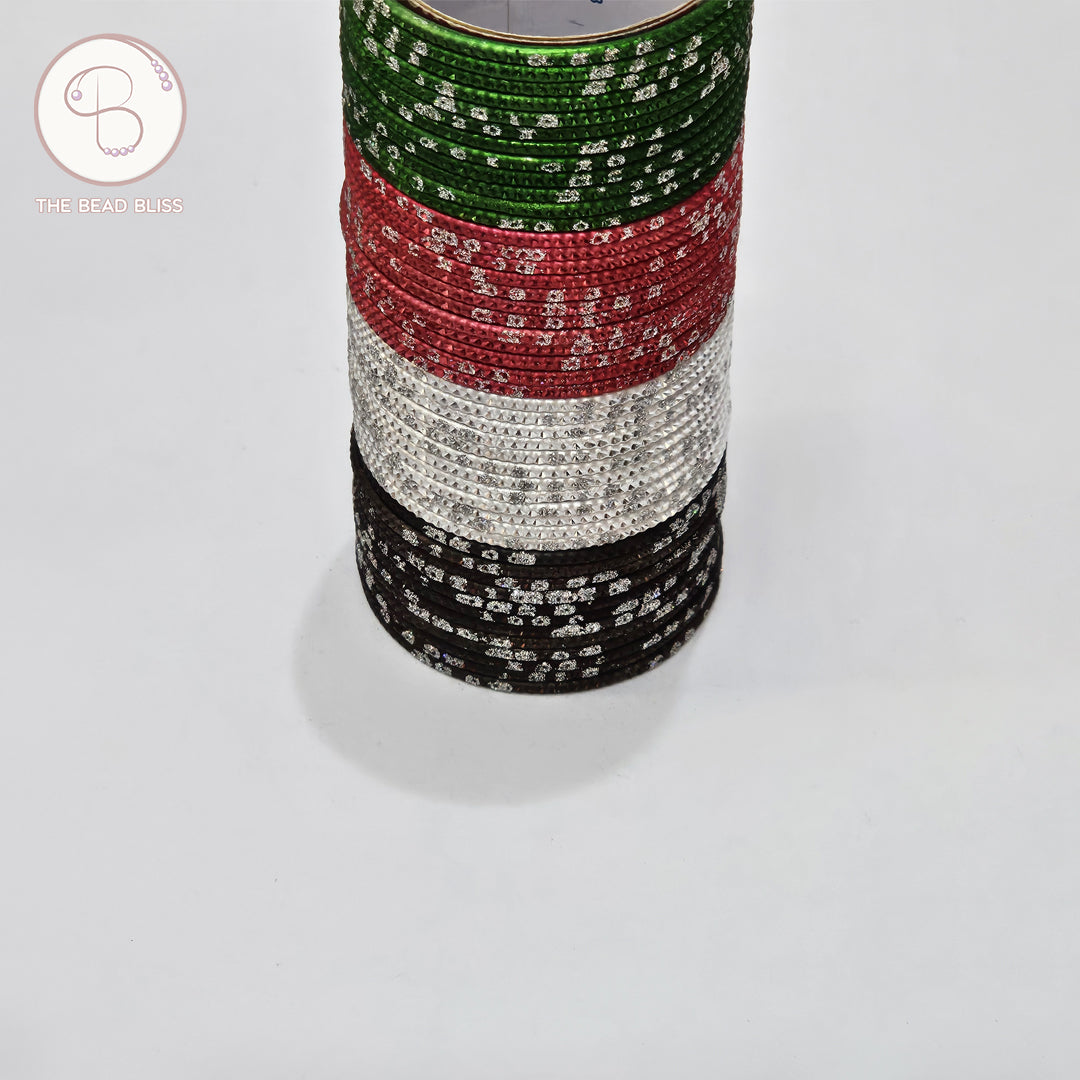 Multicolor Sparkle Bangles - Set of 12