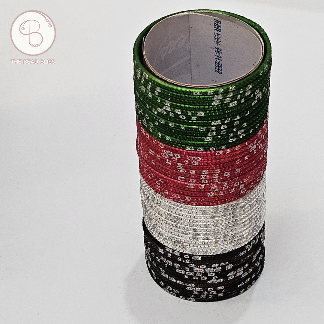Multicolor Sparkle Bangles - Set of 12
