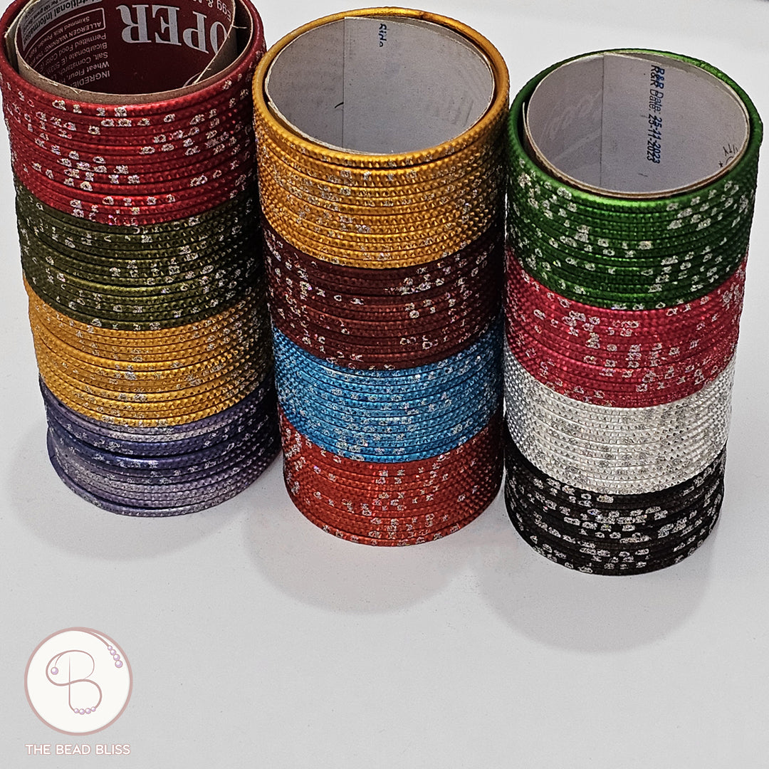 Multicolor Sparkle Bangles - Set of 12