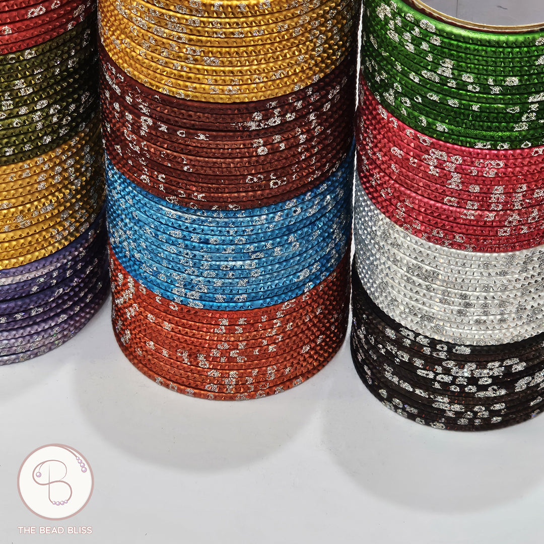 Multicolor Sparkle Bangles - Set of 12