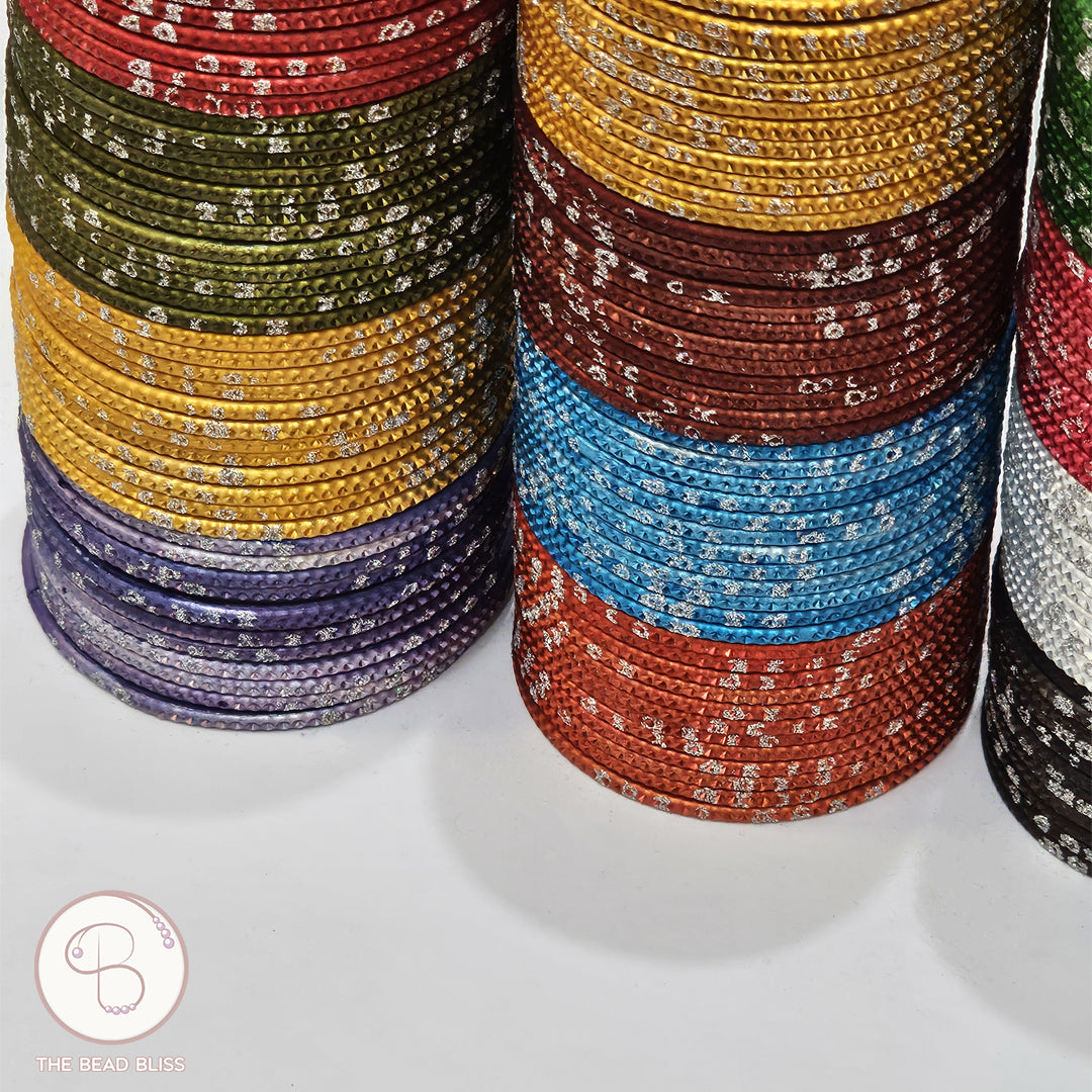 Multicolor Sparkle Bangles - Set of 12