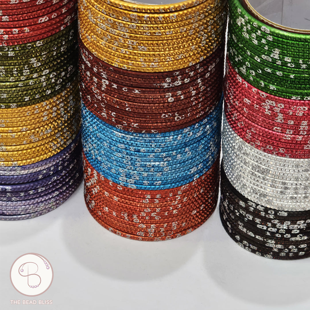 Multicolor Sparkle Bangles - Set of 12