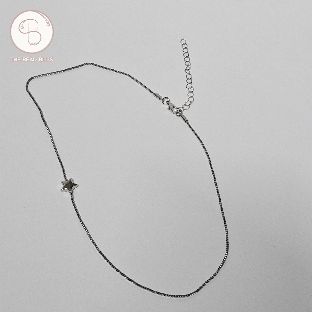Twinkle Star Minimalist Necklace – Silver Chain