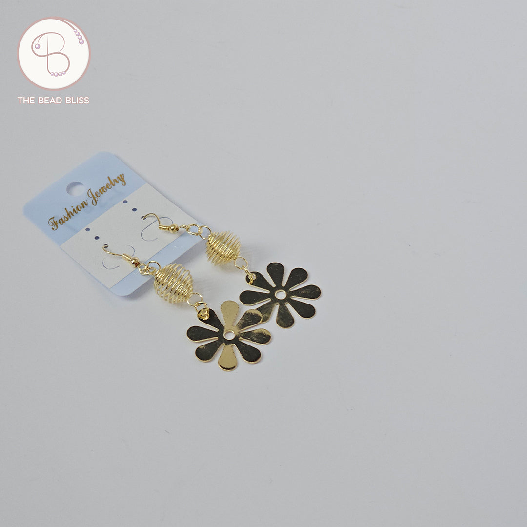 Retro Black Flower Drop Earrings