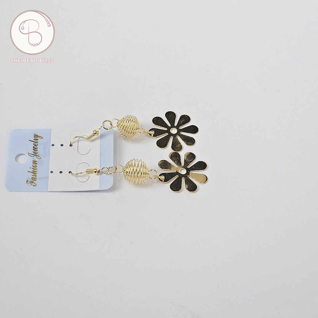 Retro Black Flower Drop Earrings