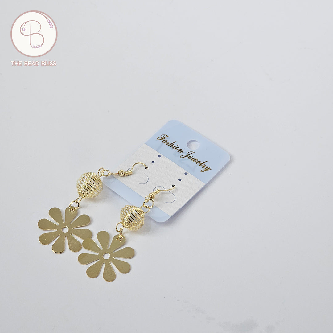 Retro Black Flower Drop Earrings