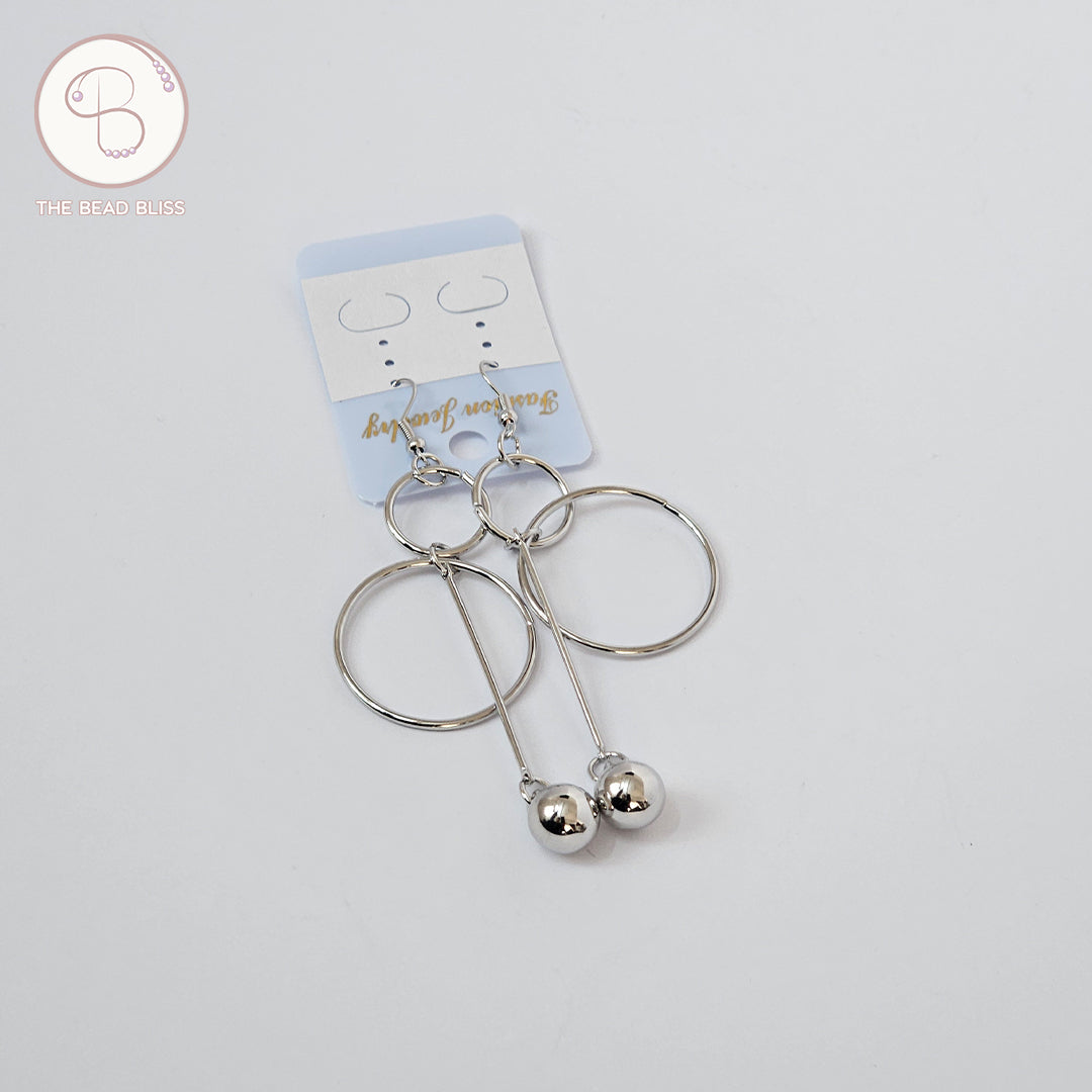 Minimalist Silver Geometric Earrings