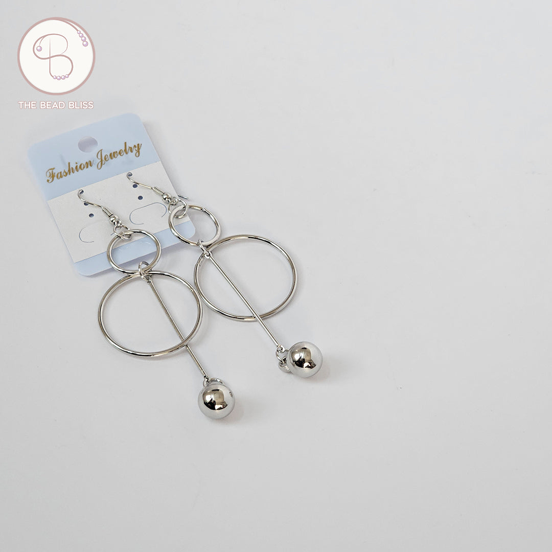 Minimalist Silver Geometric Earrings